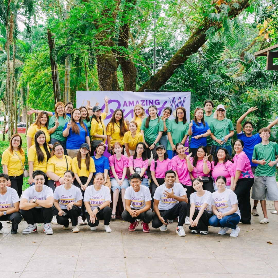 ClockworX Manila outsourced bookkeeping team at their year-end team building event with Founder Angela Fisher, highlighting integrated culture and trusted bookkeeping outsourcing.